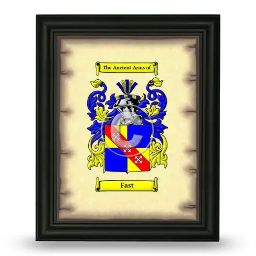 Fast Coat of Arms Framed - Black