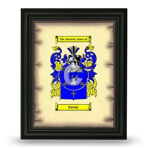 Favor Coat of Arms Framed - Black