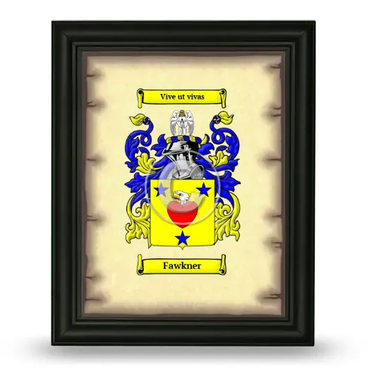 Fawkner Coat of Arms Framed - Black