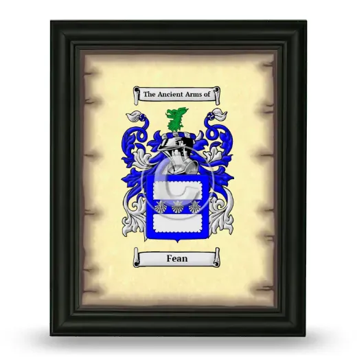 Fean Coat of Arms Framed - Black