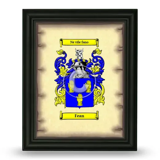 Fean Coat of Arms Framed - Black