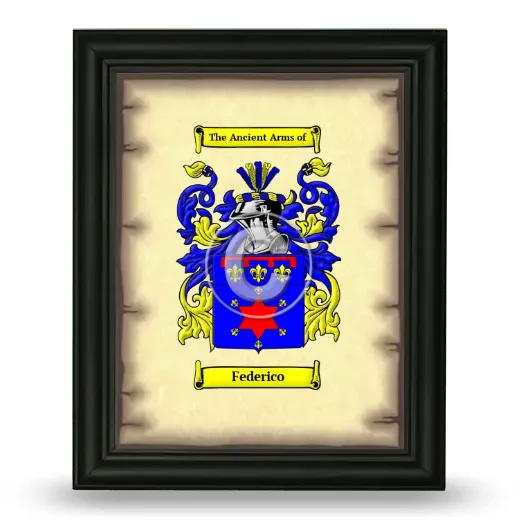 Federico Coat of Arms Framed - Black