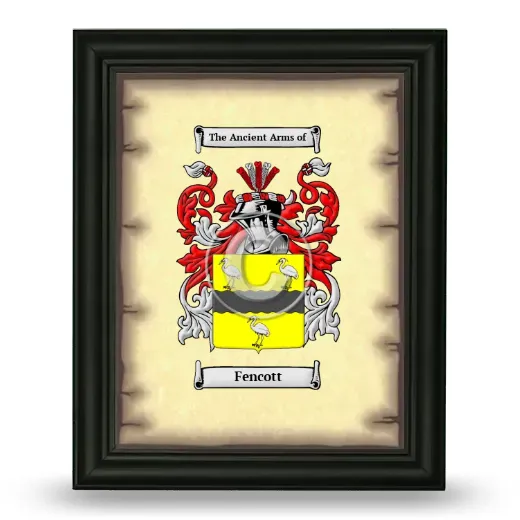 Fencott Coat of Arms Framed - Black
