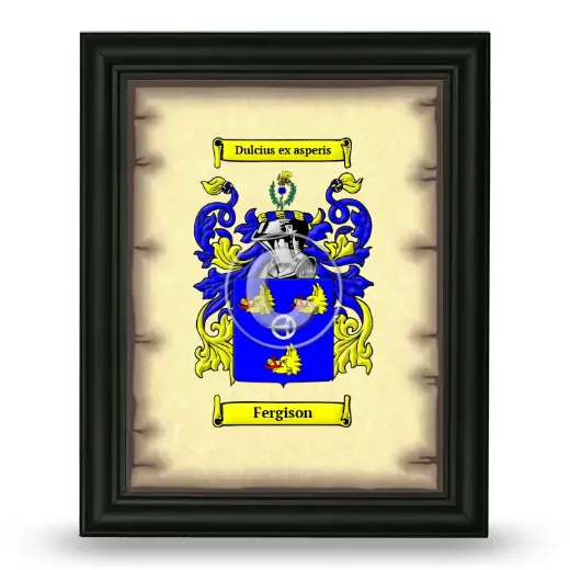Fergison Coat of Arms Framed - Black