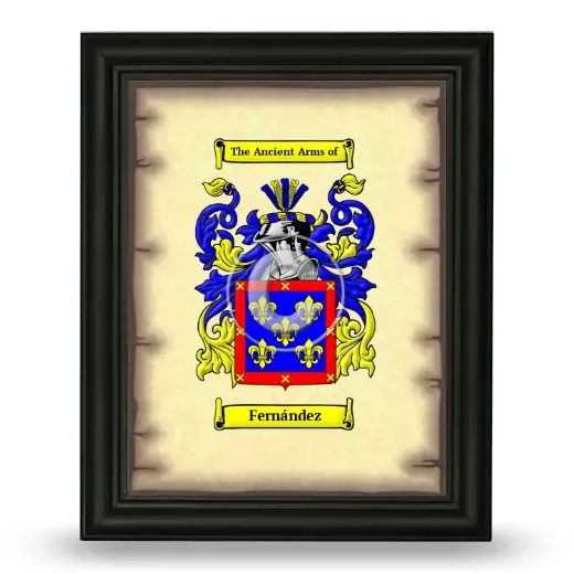 Fernández Coat of Arms Framed - Black