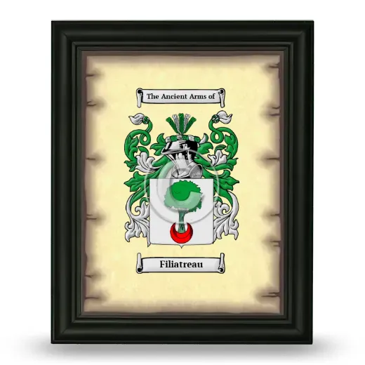 Filiatreau Coat of Arms Framed - Black