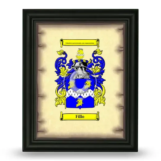 Fillo Coat of Arms Framed - Black