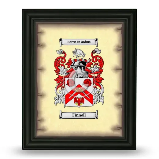 Finnell Coat of Arms Framed - Black