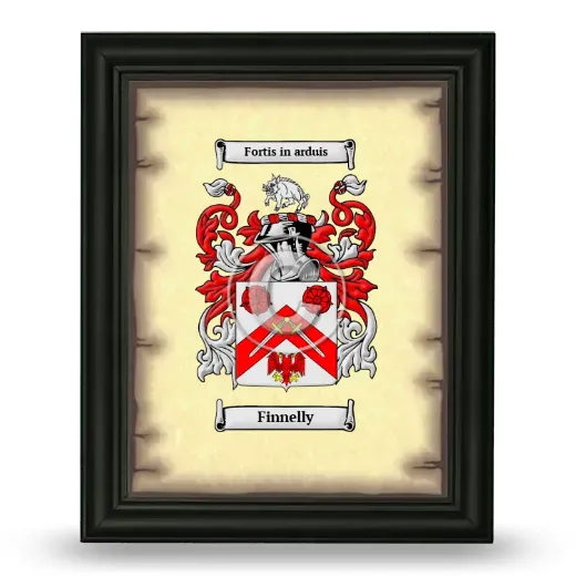 Finnelly Coat of Arms Framed - Black
