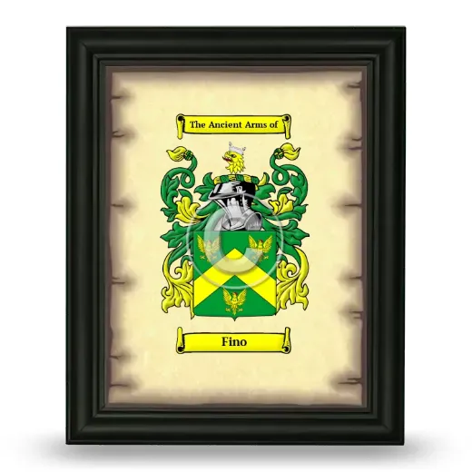 Fino Coat of Arms Framed - Black
