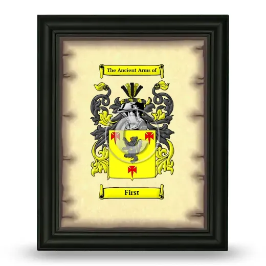 First Coat of Arms Framed - Black