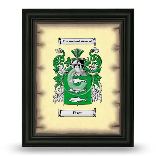 Fiser Coat of Arms Framed - Black