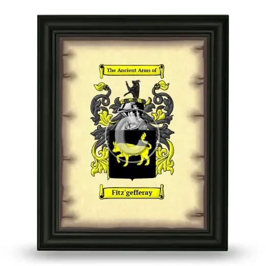 Fitz'gefferay Coat of Arms Framed - Black