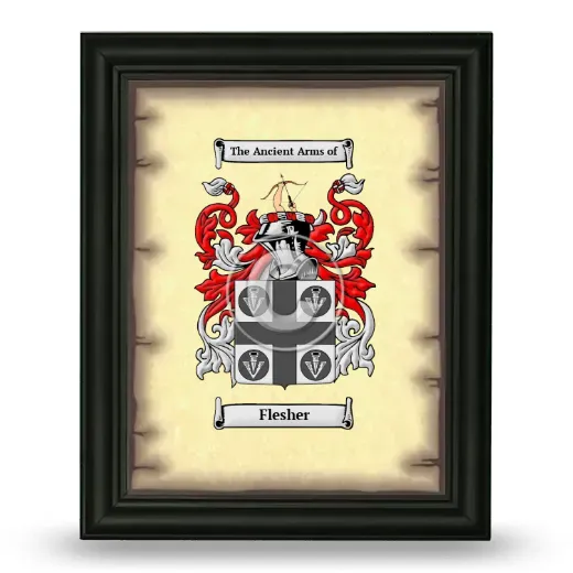 Flesher Coat of Arms Framed - Black