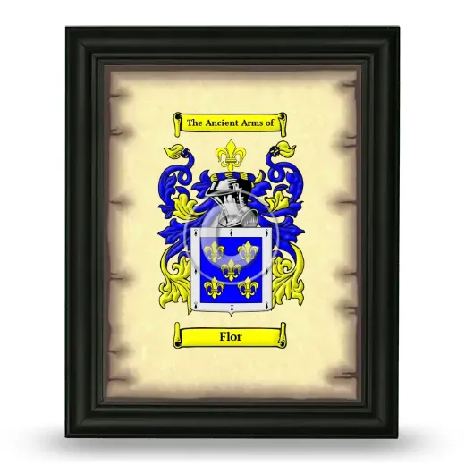 Flor Coat of Arms Framed - Black