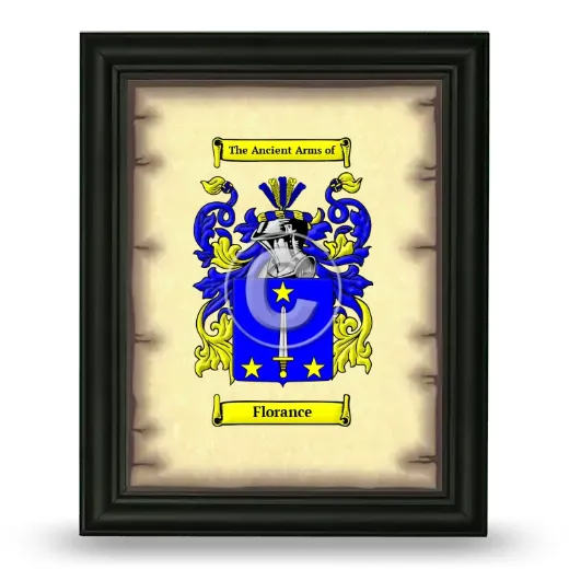 Florance Coat of Arms Framed - Black