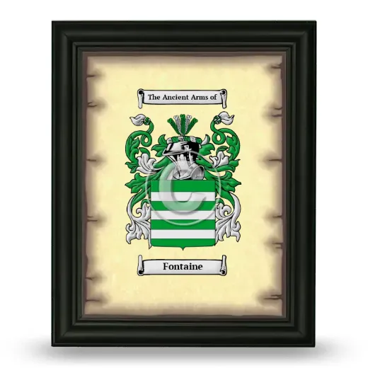 Fontaine Coat of Arms Framed - Black