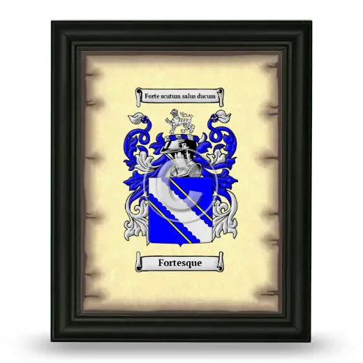 Fortesque Coat of Arms Framed - Black