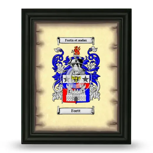 Fortt Coat of Arms Framed - Black
