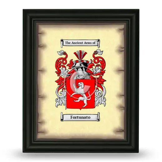 Fortunato Coat of Arms Framed - Black
