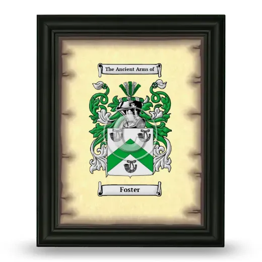 Foster Coat of Arms Framed - Black