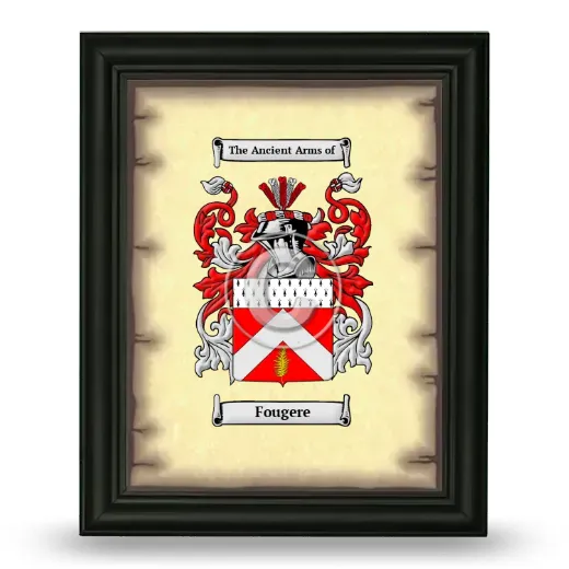 Fougere Coat of Arms Framed - Black