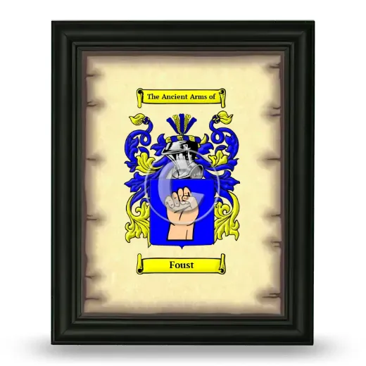Foust Coat of Arms Framed - Black
