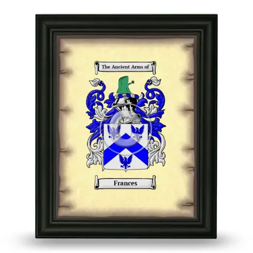 Frances Coat of Arms Framed - Black
