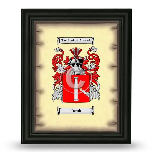 Frank Coat of Arms Framed - Black