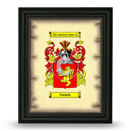 French Coat of Arms Framed - Black