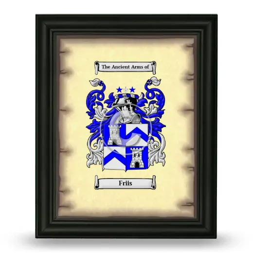 Friis Coat of Arms Framed - Black