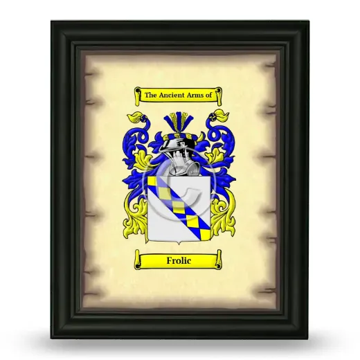 Frolic Coat of Arms Framed - Black