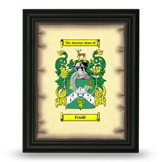Frude Coat of Arms Framed - Black