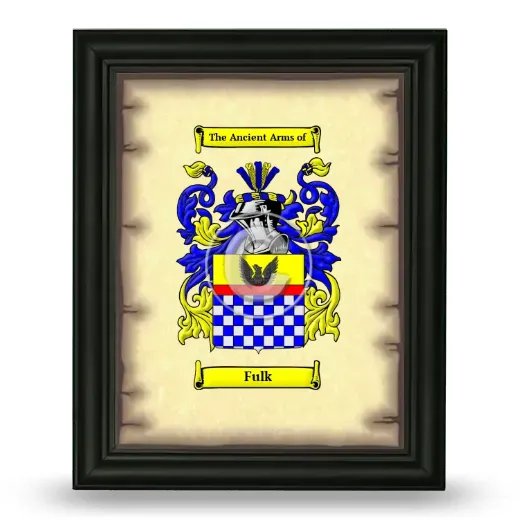 Fulk Coat of Arms Framed - Black