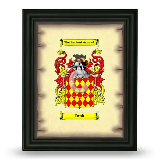 Funk Coat of Arms Framed - Black