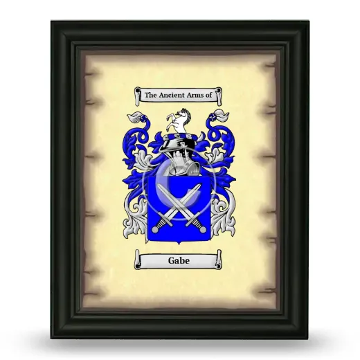 Gabe Coat of Arms Framed - Black