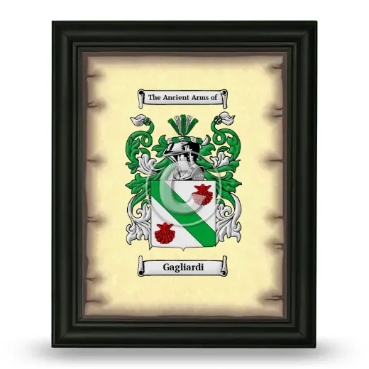 Gagliardi Coat of Arms Framed - Black