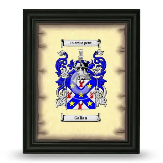 Galian Coat of Arms Framed - Black