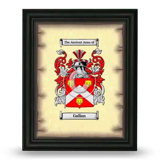 Gallan Coat of Arms Framed - Black