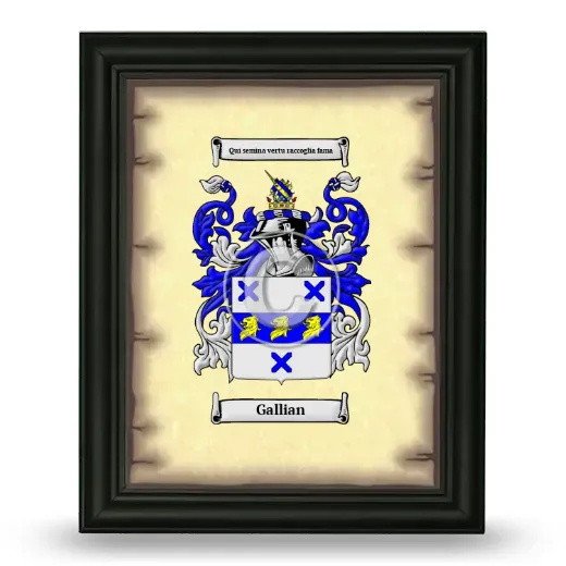 Gallian Coat of Arms Framed - Black