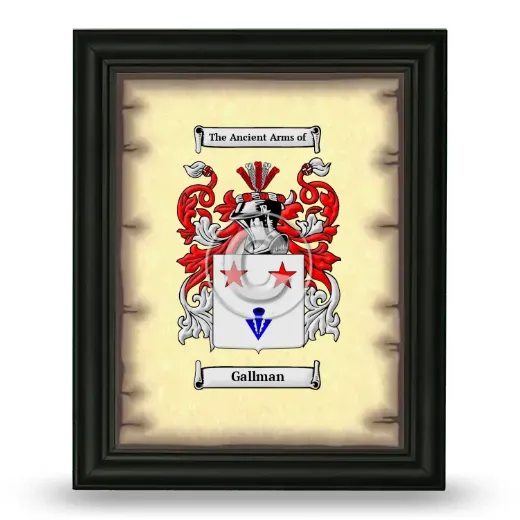 Gallman Coat of Arms Framed - Black