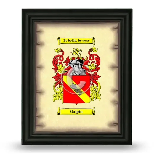 Galpin Coat of Arms Framed - Black