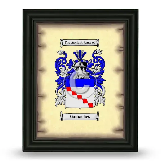 Gamaches Coat of Arms Framed - Black
