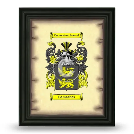 Gamaches Coat of Arms Framed - Black