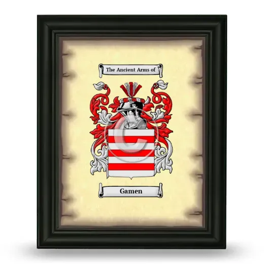 Gamen Coat of Arms Framed - Black