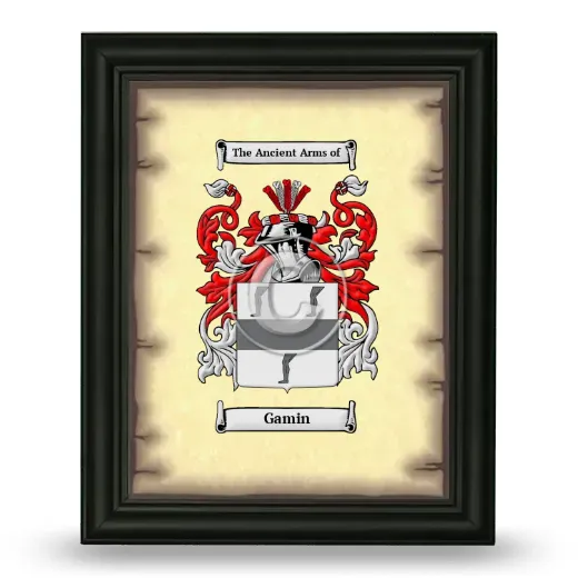 Gamin Coat of Arms Framed - Black