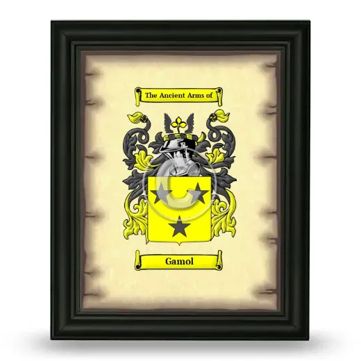 Gamol Coat of Arms Framed - Black