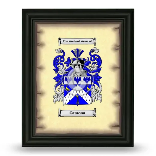 Gamona Coat of Arms Framed - Black