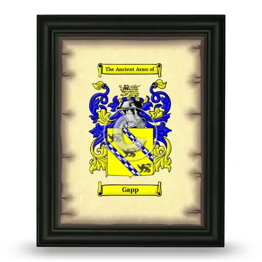 Gapp Coat of Arms Framed - Black
