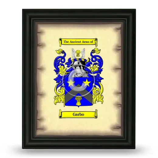 Garbo Coat of Arms Framed - Black